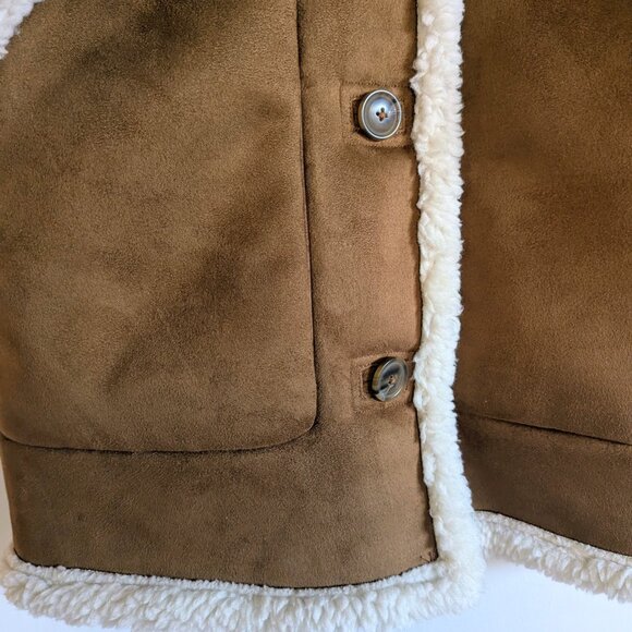 NWT Aritzia Wilfred Free Brown Faux Suede Catrina sherpa jacket Size XS - Picture 10 of 15